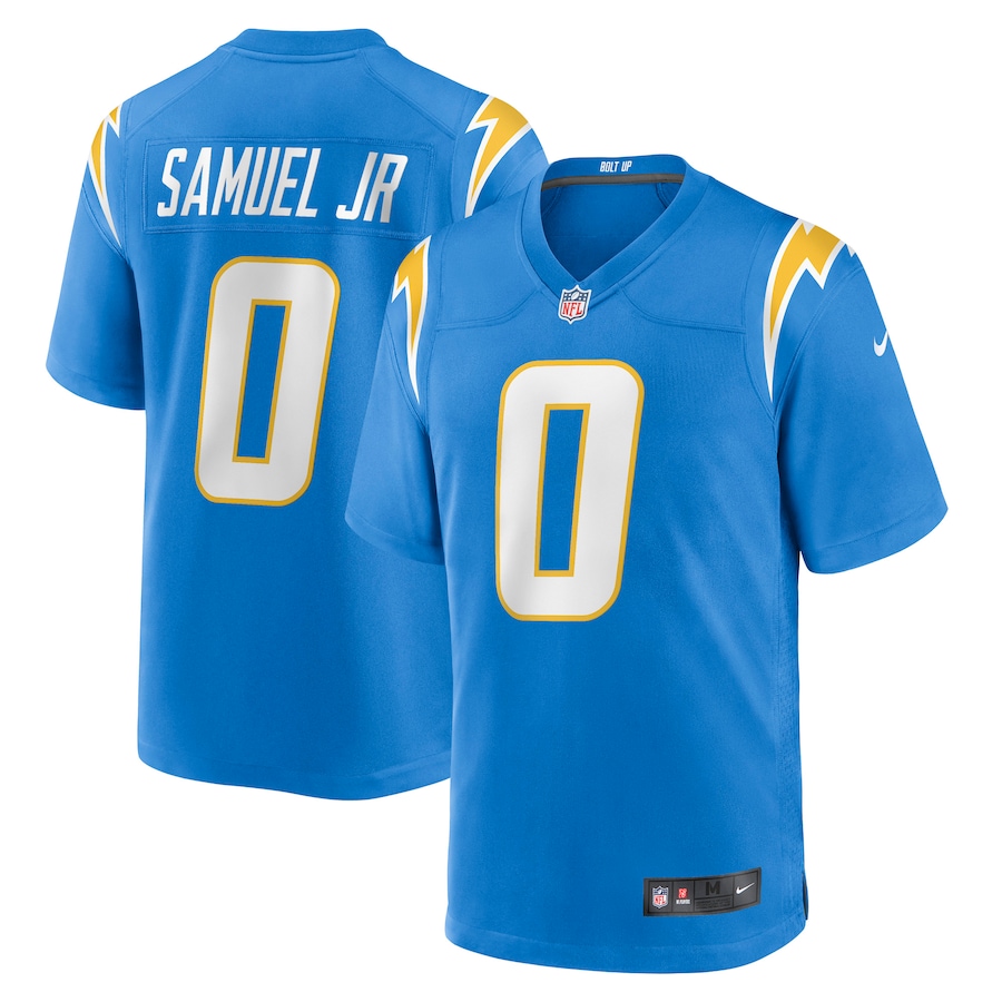 Mens Los Angeles Chargers #0 Asante Samuel Jr. Nike Powder Blue 2021 NFL Draft Pick Player Game Jersey